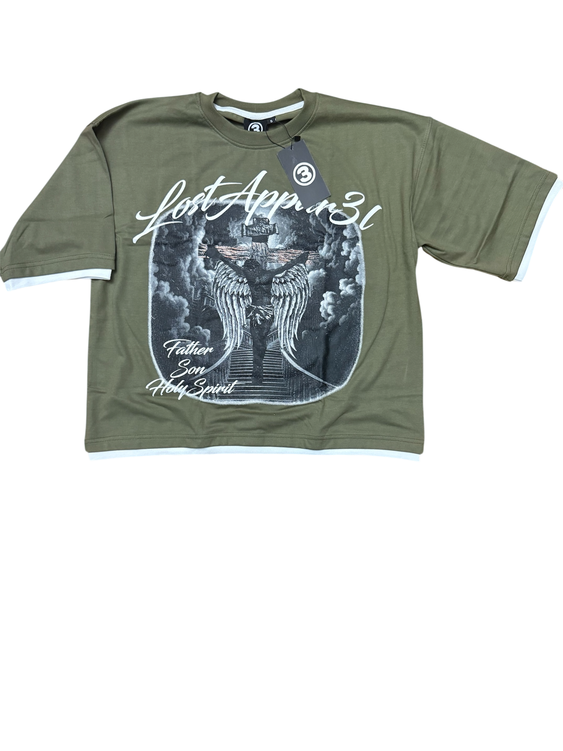 OLIVE GREEN "JESUS" TEE