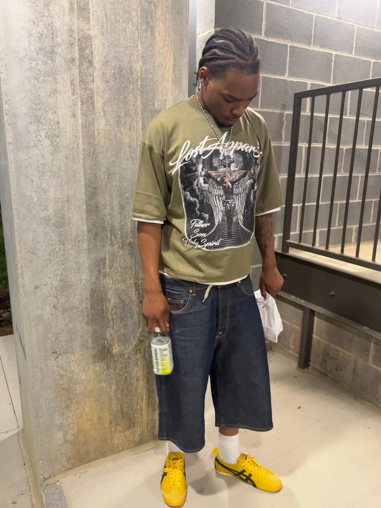 OLIVE GREEN "JESUS" TEE