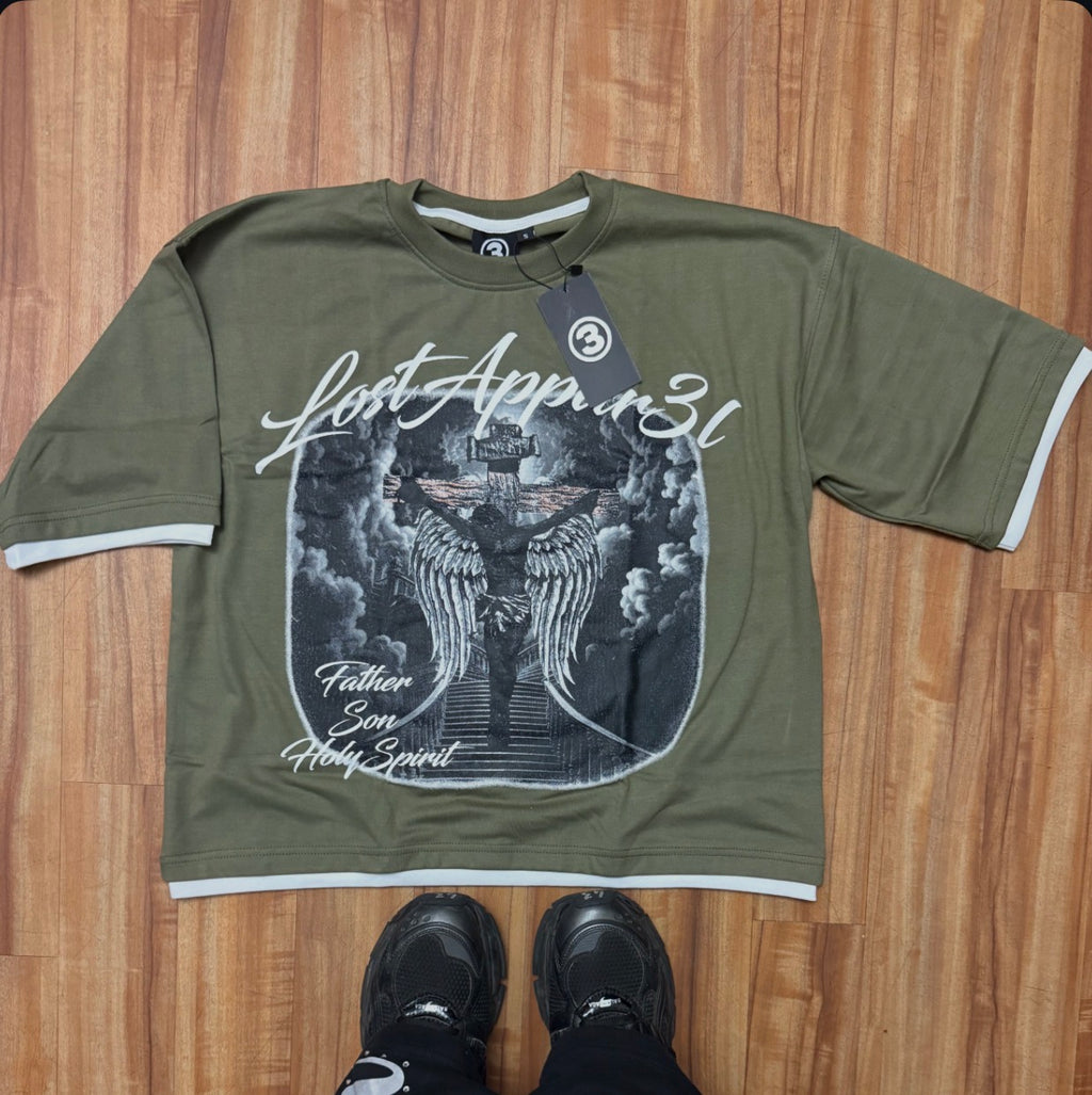 OLIVE GREEN "JESUS" TEE
