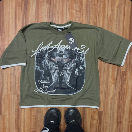 OLIVE GREEN "JESUS" TEE